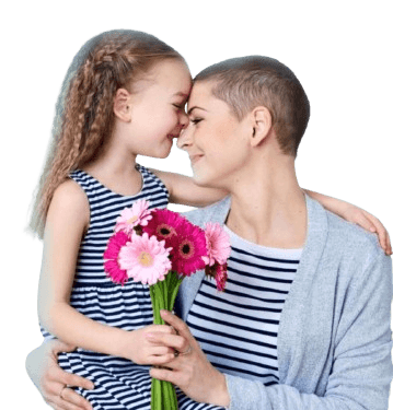 Mother and child representing hope and care
